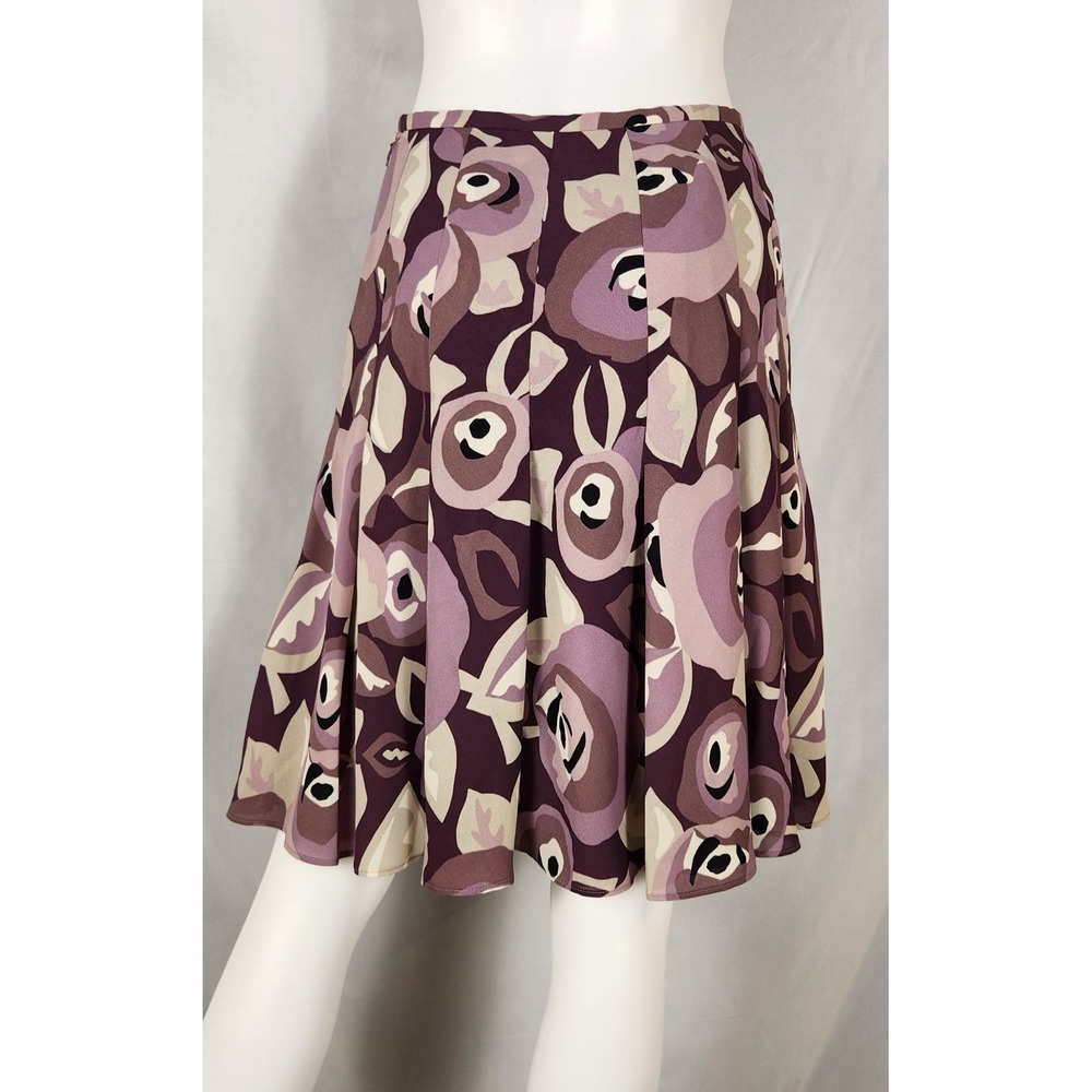 Ann Taylor Loft Floral Pleated Swing Skirt Preppy Size 6 - Picture 2 of 14